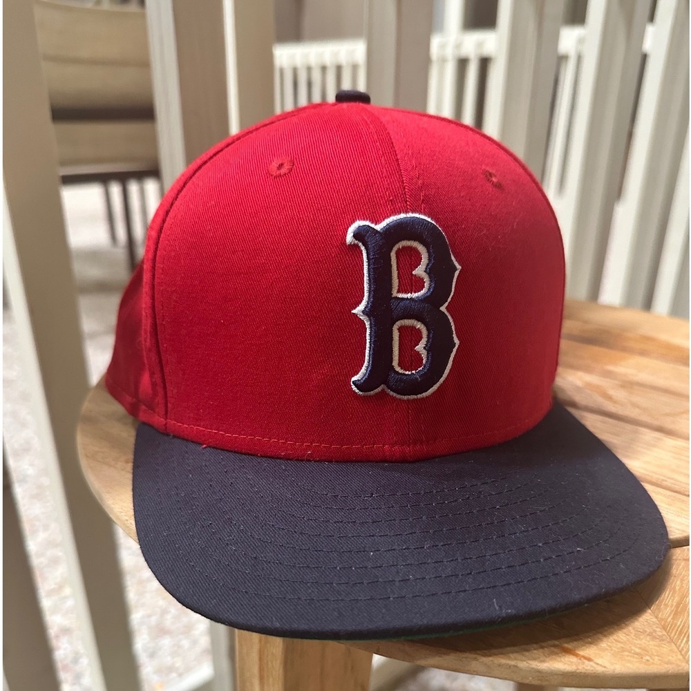 New Era Boston Red Sox Cooperstown Collection Hat Red Navy Blue B Logo Cap New